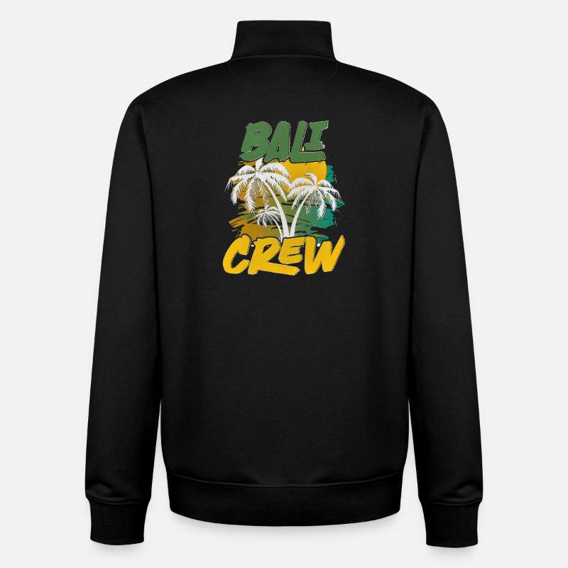 Équipage de Bali - Sweat zippé unisexe en coton bio Stanley/Stella - noir