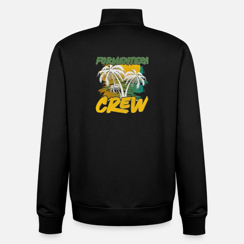 Équipe de Formentera - Sweat zippé unisexe en coton bio Stanley/Stella - noir
