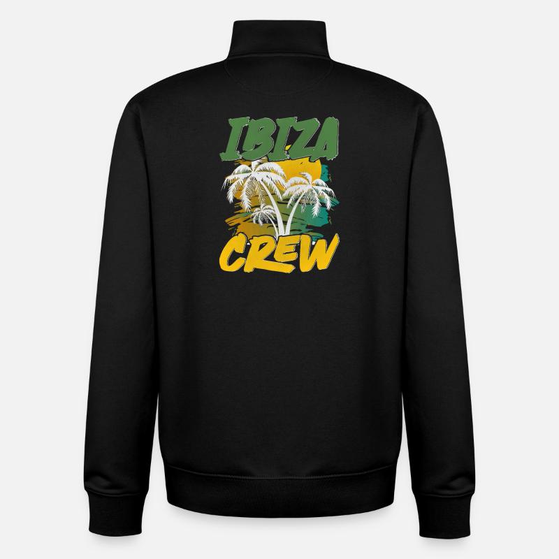 Équipage Ibiza - Sweat zippé unisexe en coton bio Stanley/Stella - noir