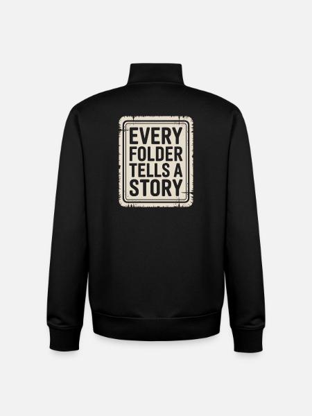 Every Folder Tells a Story - Unisex Organic Zip Sweatshirt by Stanley/Stella - black