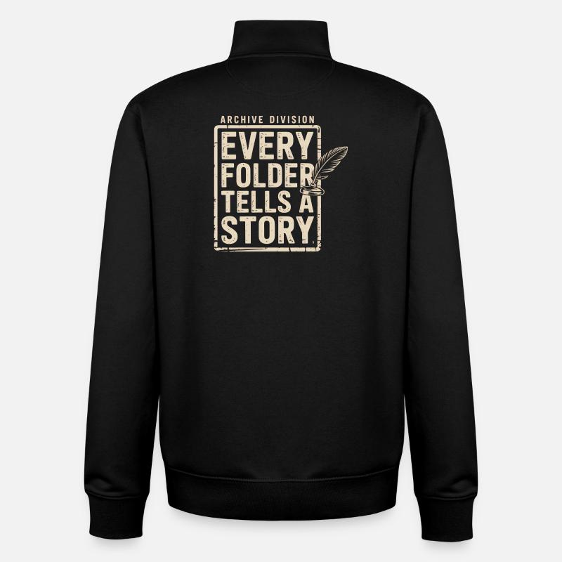 Every Folder Tells a Story - Unisex Organic Zip Sweatshirt by Stanley/Stella - black