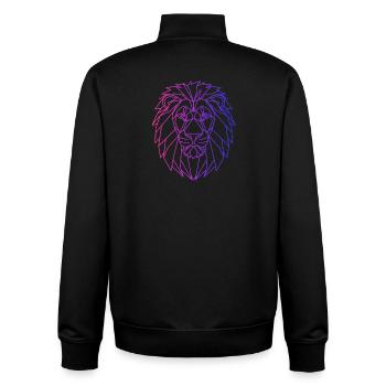 Lion T-Shirt Neon – Lion Shirt Men Women - Unisex Organic Zip Sweatshirt by Stanley/Stella - black - Back - AI Model Male 185 light (185cm)