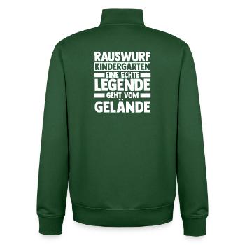 Eine Legende Geht vom Gelände - Unisex Organic Zip Sweatshirt von Stanley/Stella - Flaschengrün - Hinten - AI Model Male 185 dark (185cm)