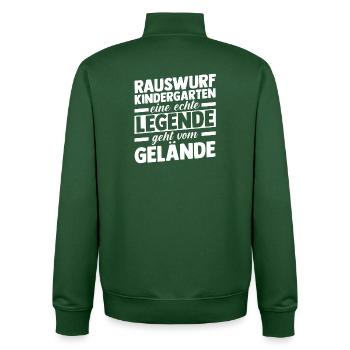Eine Legende Geht vom Gelände - Unisex Organic Zip Sweatshirt von Stanley/Stella - Flaschengrün - Hinten - AI Model Male 185 dark (185cm)