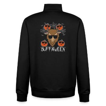 Safari Afrique Serengeti Faune Halloween Buffle - Sweat zippé unisexe en coton bio Stanley/Stella - noir - Dos - AI Model Male 185 light (185cm)