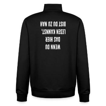 Umgedrehte Großbuchstaben Typo - Unisex Organic Zip Sweatshirt von Stanley/Stella - Schwarz - Hinten - AI Model Male 185 light (185cm)