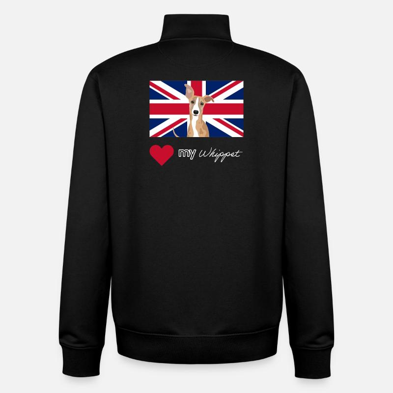 LUVMYWHIPPET (White) - Unisex Organic Zip Sweatshirt by Stanley/Stella - black