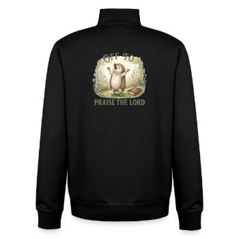 Auf, Um Den Herrn Zu Preisen Christian Igel - Unisex Organic Zip Sweatshirt von Stanley/Stella - Schwarz - Hinten - AI Model Male 185 light (185cm)