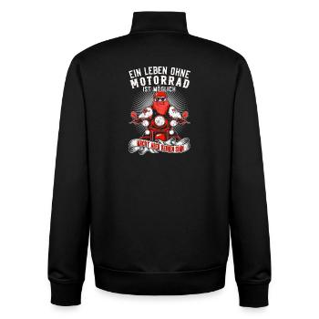 Leben auf zwei Rädern Sinn macht Motorrad Fahrer - Unisex Organic Zip Sweatshirt von Stanley/Stella - Schwarz - Hinten - AI Model Male 185 light (185cm)