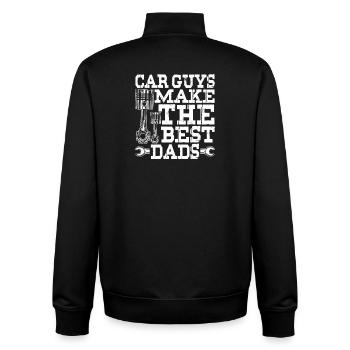 Autofreunde: Beste Papas Vatertag Vatertagsgeschen - Unisex Organic Zip Sweatshirt von Stanley/Stella - Schwarz - Hinten - AI Model Male 185 light (185cm)