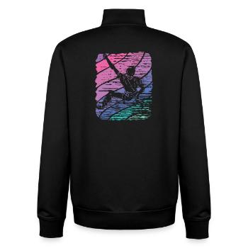 Boulderer Boulder Bouldering - Unisex Organic Zip Sweatshirt by Stanley/Stella - black - Back - AI Model Male 185 light (185cm)