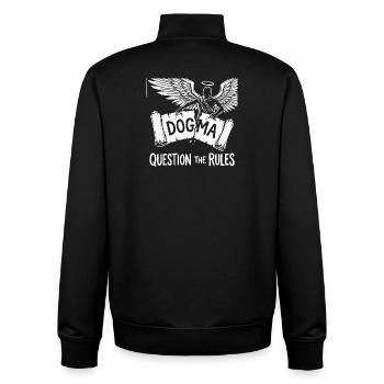Dogma Flight: Ask the Rules - Unisex Organic Zip Sweatshirt by Stanley/Stella - black - Back - AI Model Male 185 light (185cm)
