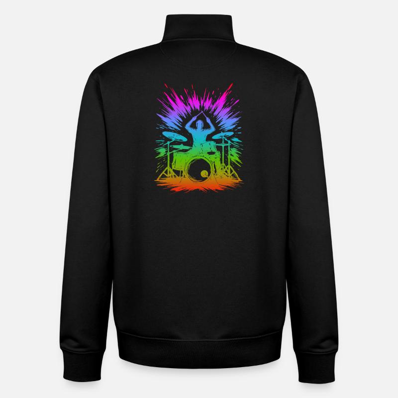 Rainbow Drum Splash - Unisex Organic Zip Sweatshirt by Stanley/Stella - black
