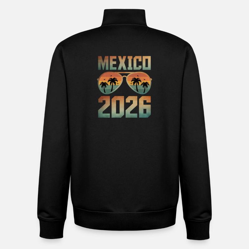 Mexique 2026 - Sweat zippé unisexe en coton bio Stanley/Stella - noir