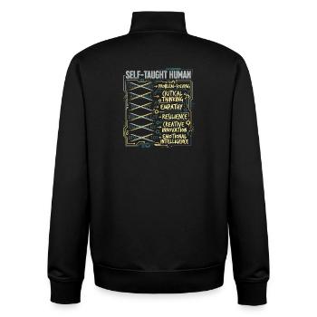 Home Schooling - Unisex Organic Zip Sweatshirt von Stanley/Stella - Schwarz - Hinten - AI Model Male 185 light (185cm)