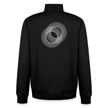 Circles Lines design - Unisex Organic Zip Sweatshirt by Stanley/Stella - black - Back - AI Model Male 185 light (185cm)