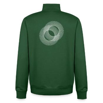 Circles Lines design - Unisex Organic Zip Sweatshirt by Stanley/Stella - bottle green - Back - AI Model Male 185 dark (185cm)