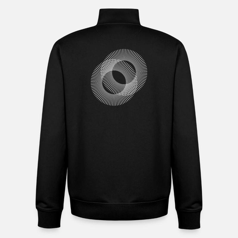 Conception des Cercles Lignes - Sweat zippé unisexe en coton bio Stanley/Stella - noir