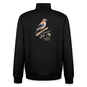 Eurasian Jay Eichelhäher Vogel Design - Unisex Organic Zip Sweatshirt von Stanley/Stella - Schwarz - Hinten - AI Model Male 185 light (185cm)