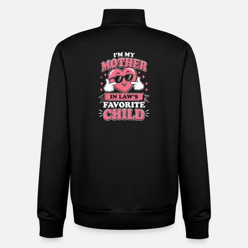 Schwiegermutter Lieblingskind Herz - Unisex Organic Zip Sweatshirt von Stanley/Stella - Schwarz