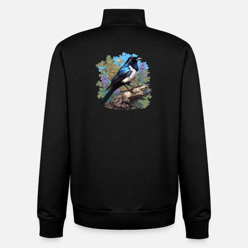 Pies Magpie - Sweat zippé unisexe en coton bio Stanley/Stella - noir