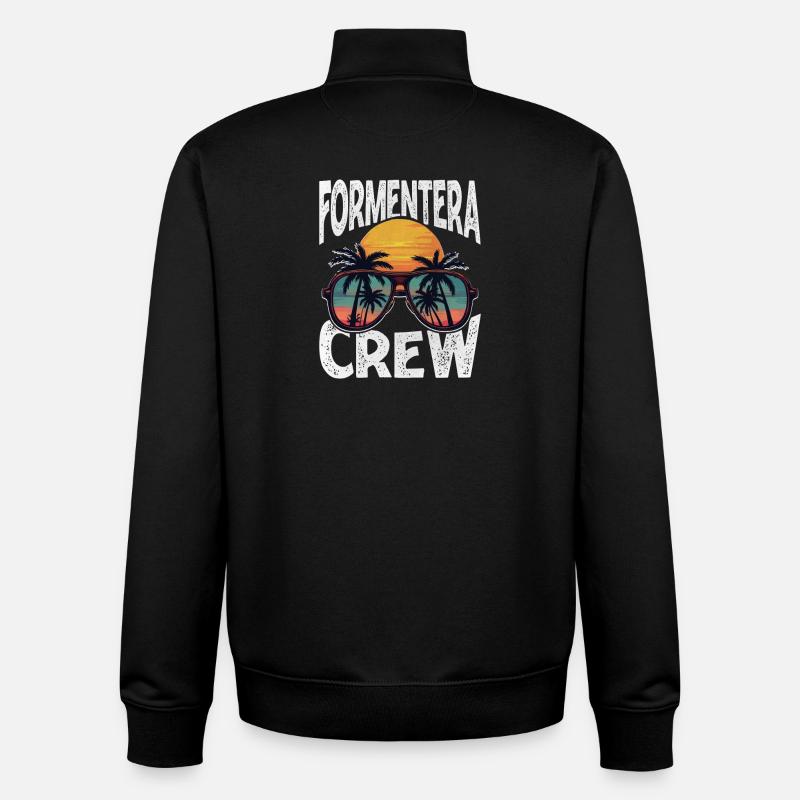 Équipe de Formentera - Sweat zippé unisexe en coton bio Stanley/Stella - noir