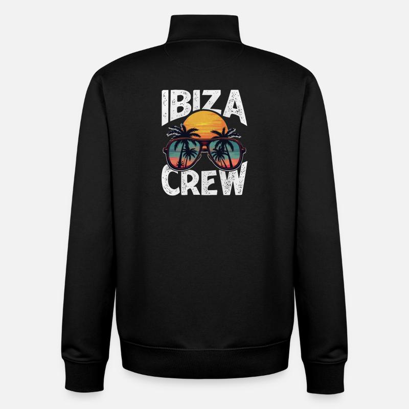 Équipage Ibiza - Sweat zippé unisexe en coton bio Stanley/Stella - noir