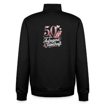 50 and still exciting and fabulous - Unisex Organic Zip Sweatshirt by Stanley/Stella - black - Back - AI Model Male 185 light (185cm)