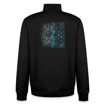 Digital Ordnung und Chaos - Unisex Organic Zip Sweatshirt von Stanley/Stella - Schwarz - Hinten - AI Model Male 185 light (185cm)