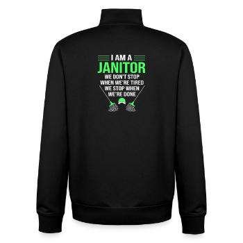 caretaker - Unisex Organic Zip Sweatshirt by Stanley/Stella - black - Back - AI Model Male 185 light (185cm)