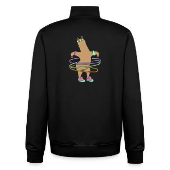 Hula Hup Hullern Huller Hoop Lama Alpaka - Unisex Organic Zip Sweatshirt von Stanley/Stella - Schwarz - Hinten - AI Model Male 185 light (185cm)