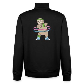 Hula Hup Hullern Huller Hoop Faultier - Unisex Organic Zip Sweatshirt von Stanley/Stella - Schwarz - Hinten - AI Model Male 185 light (185cm)