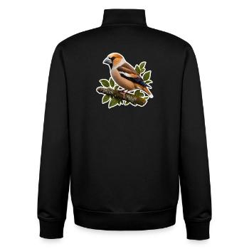 Edler Kernbeißer Sticker – Detailreiche Natur-Illu - Unisex Organic Zip Sweatshirt von Stanley/Stella - Schwarz - Hinten - AI Model Male 185 light (185cm)