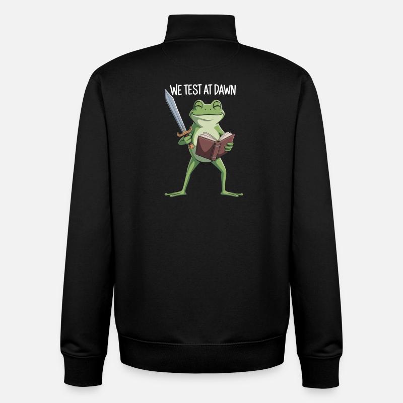 Grenouille de Test de l’Aube - Sweat zippé unisexe en coton bio Stanley/Stella - noir