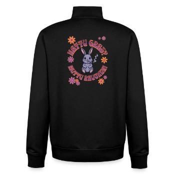 Canabis Hase - Hattu Gras? - Unisex Organic Zip Sweatshirt von Stanley/Stella - Schwarz - Hinten - AI Model Male 185 light (185cm)