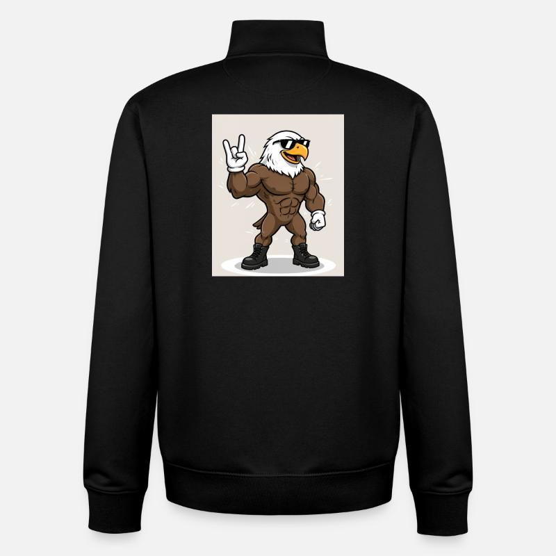 Stark & Cool – Tierischer Power Style - Unisex Organic Zip Sweatshirt von Stanley/Stella - Schwarz