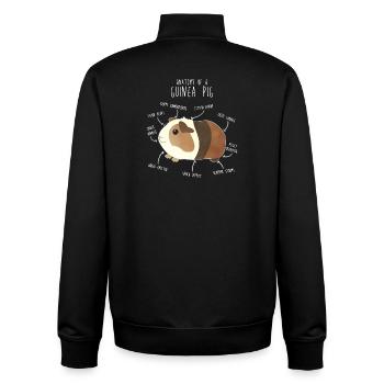 Anatomie des cochons d’Inde - Sweat zippé unisexe en coton bio Stanley/Stella - noir - Dos - AI Model Male 185 light (185cm)