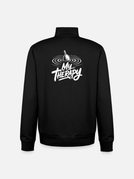 Fishing Therapy - Unisex Organic Zip Sweatshirt by Stanley/Stella - black