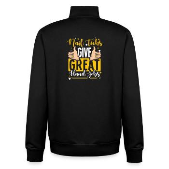 Nail Designer Nail Designer Cosmetics Nail Salon - Unisex Organic Zip Sweatshirt by Stanley/Stella - black - Back - AI Model Male 185 light (185cm)