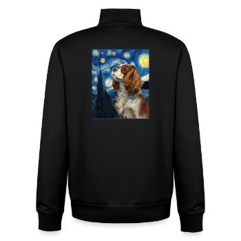 Cavalier King Charles Spaniel - Unisex Organic Zip Sweatshirt von Stanley/Stella - Schwarz - Hinten - AI Model Male 185 light (185cm)