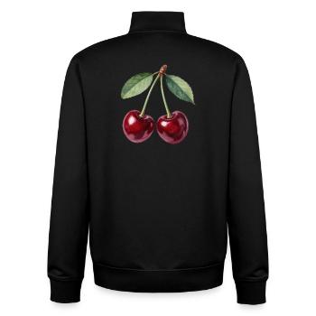 Cherries - Unisex Organic Zip Sweatshirt by Stanley/Stella - black - Back - AI Model Male 185 light (185cm)