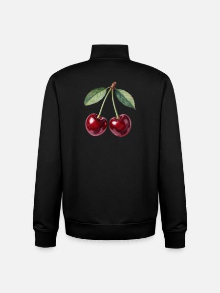 Cherries - Unisex Organic Zip Sweatshirt by Stanley/Stella - black