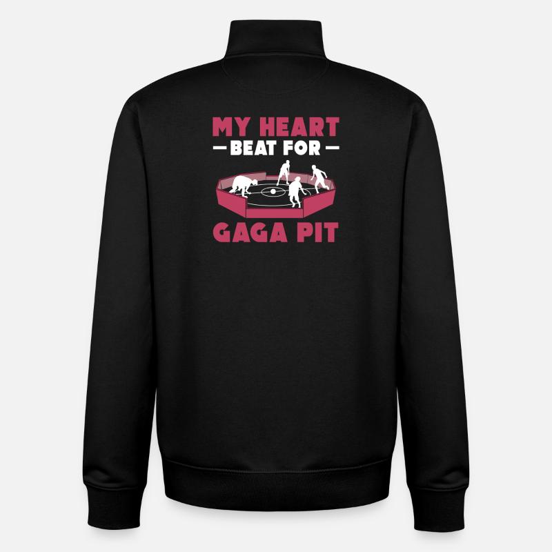 Mon cœur battait pour Gaga Pit - Sweat zippé unisexe en coton bio Stanley/Stella - noir