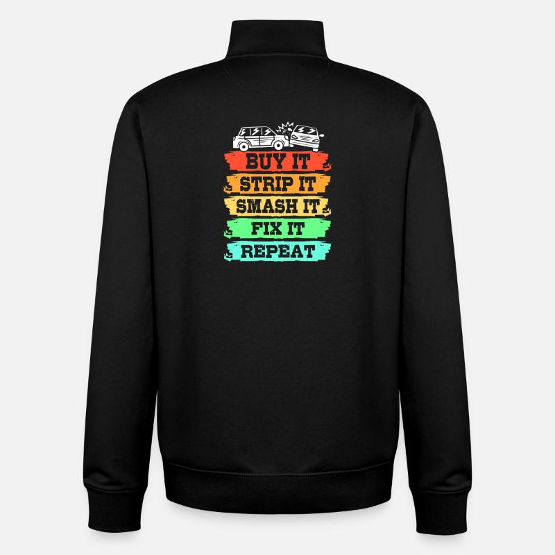 Démolition du derby - Sweat zippé unisexe en coton bio Stanley/Stella - noir