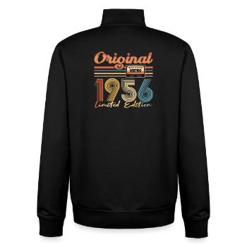 70th birthday, 70 years, original 1956 - Unisex Organic Zip Sweatshirt by Stanley/Stella - black - Back - AI Model Male 185 light (185cm)