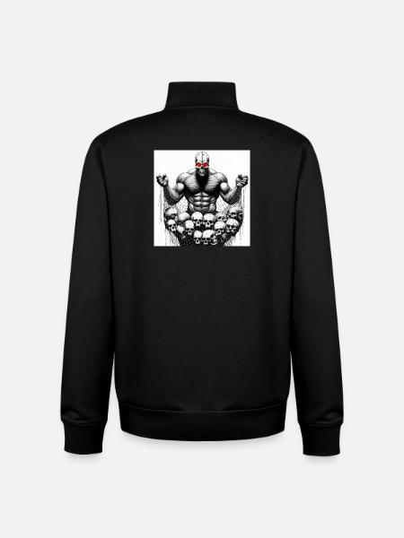 Muscular Net Skulls - Unisex Organic Zip Sweatshirt by Stanley/Stella - black