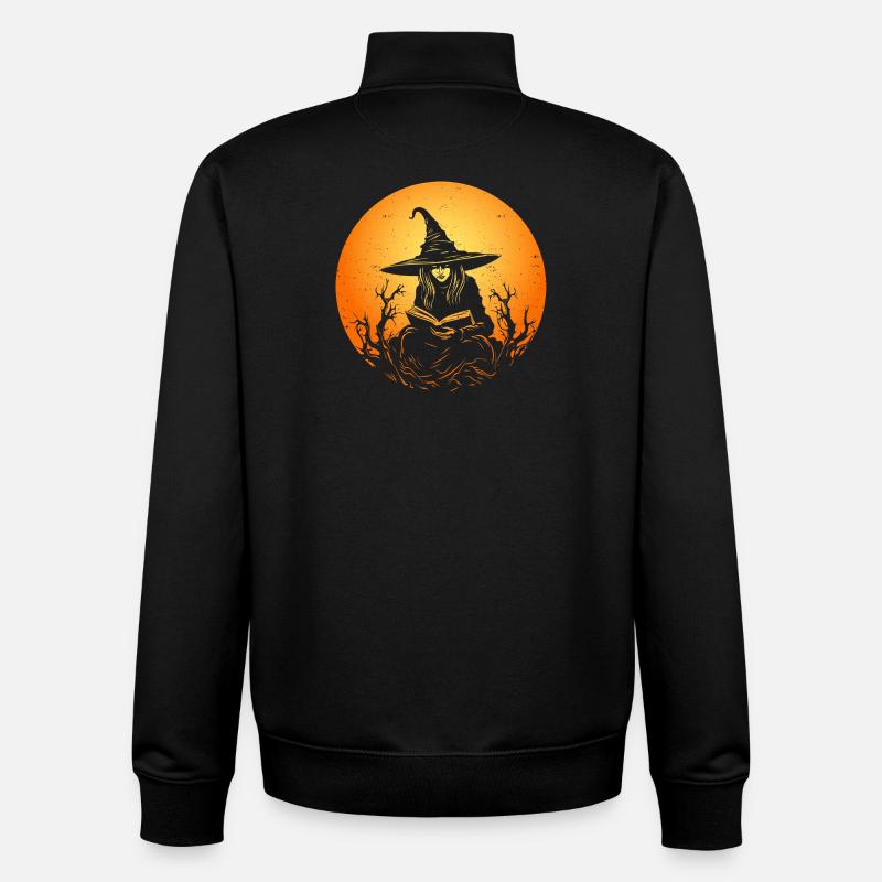 Illustration du livre Moonlight Witch - Sweat zippé unisexe en coton bio Stanley/Stella - noir