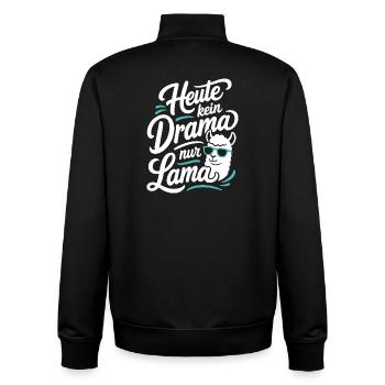 Heute kein Drama nur Lama Spruch - Unisex Organic Zip Sweatshirt von Stanley/Stella - Schwarz - Hinten - AI Model Male 185 light (185cm)