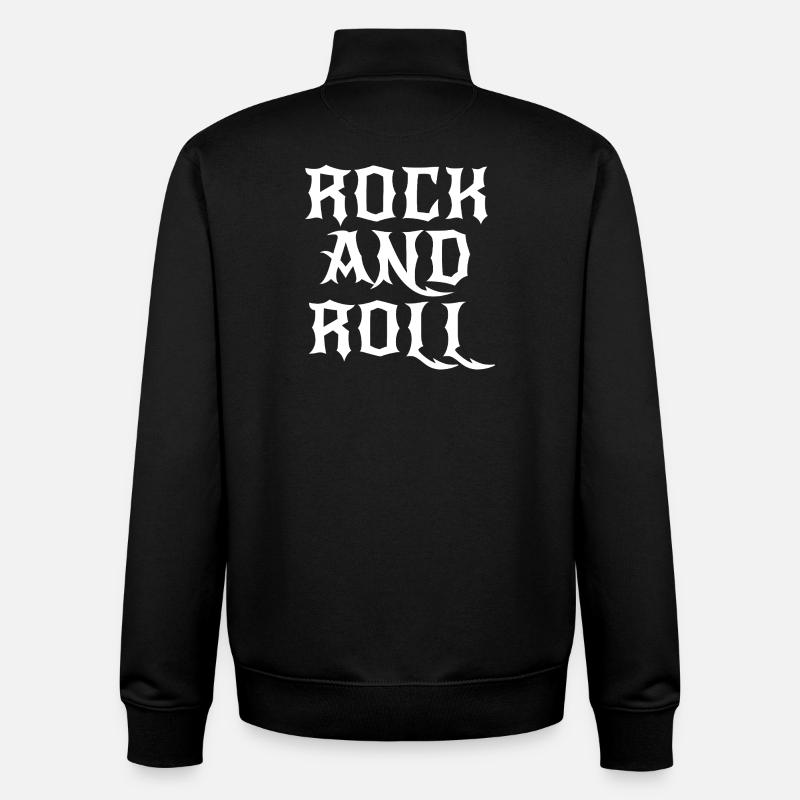 Rock and Roll Gothic logo - Unisex Organic Zip Sweatshirt by Stanley/Stella - black