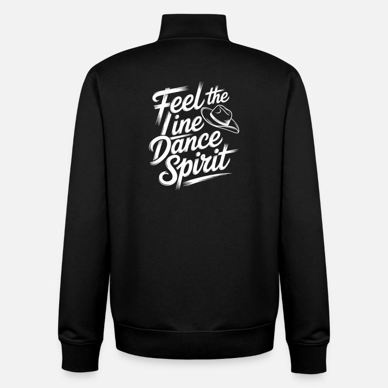 Line Dance Spirit Brush Script - Unisex Organic Zip Sweatshirt by Stanley/Stella - black